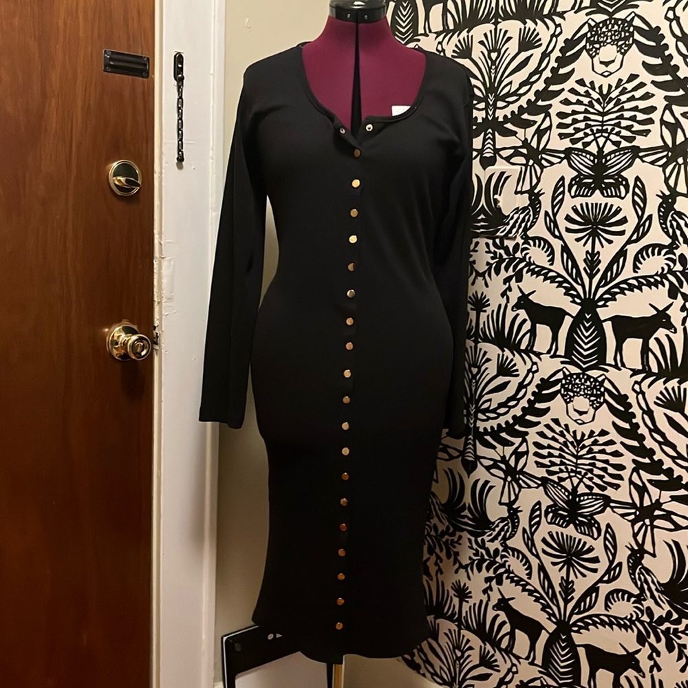 Missguided snap front ribbed dress size 14